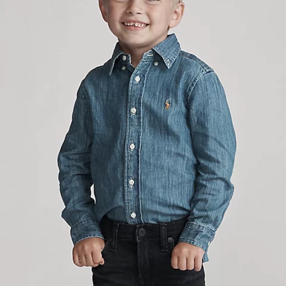 4T Polo Cotton Denim Shirt